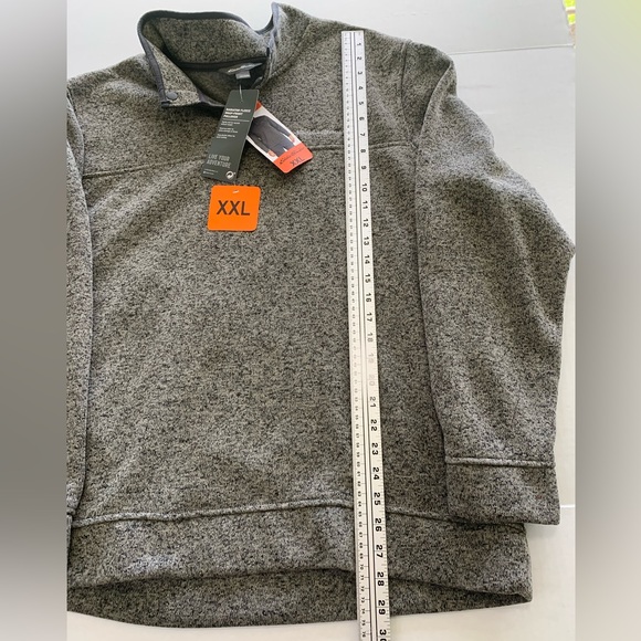 EDDIE BAUER Men's XXL Radiator Fleece Pullover 1/4 Snap Front Sweater CHARCOAL - Picture 6 of 7